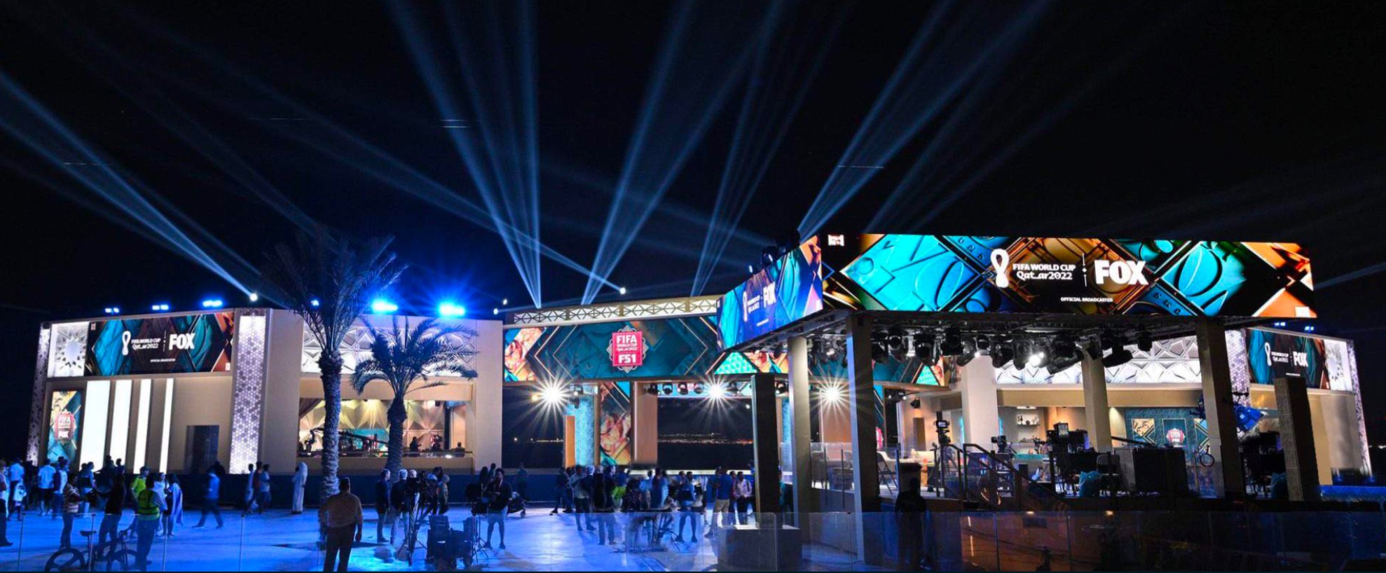 FOX World Cup compound at night